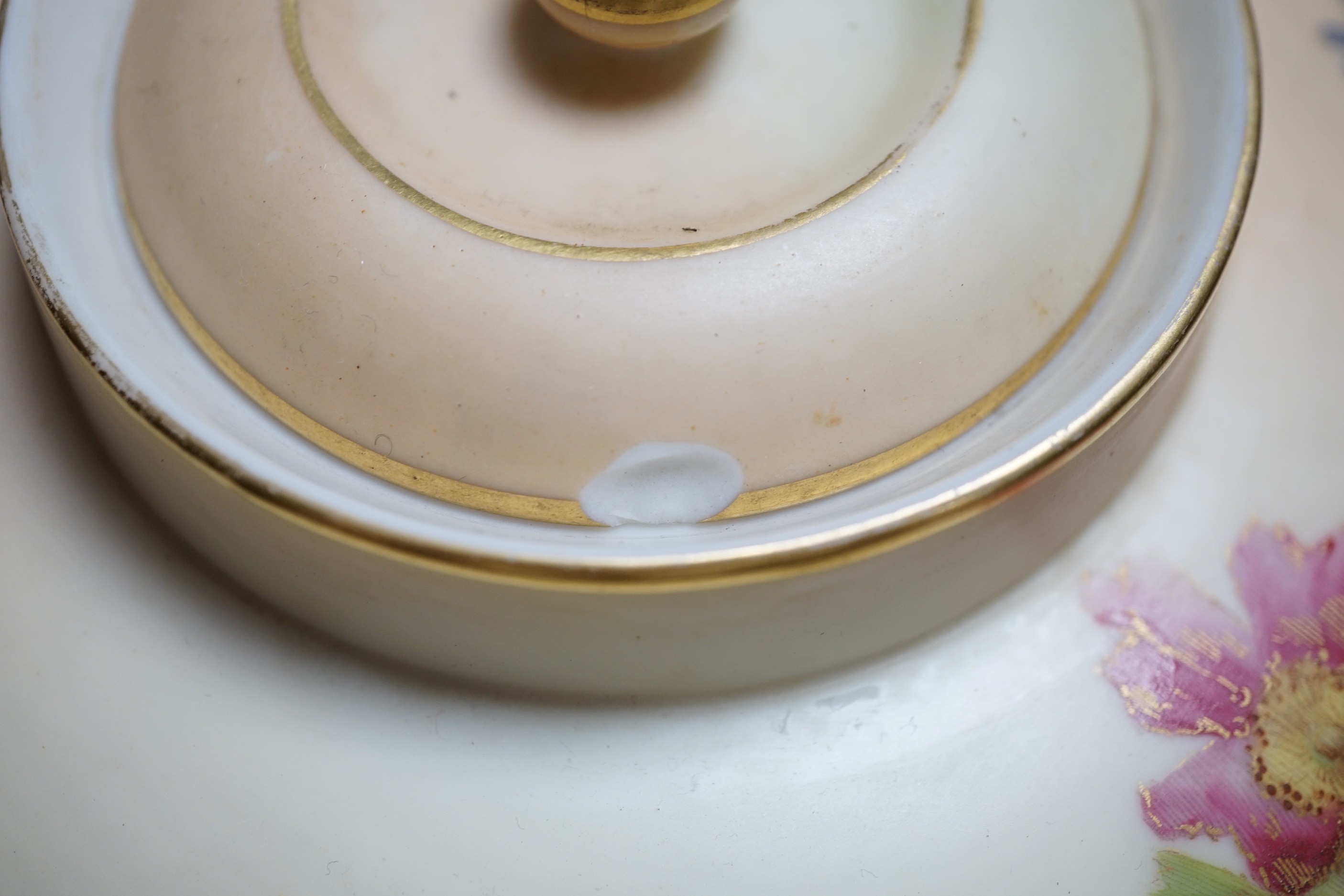 Four Worcester blush ivory potpourri jars, three with inner covers. Tallest 19cm.